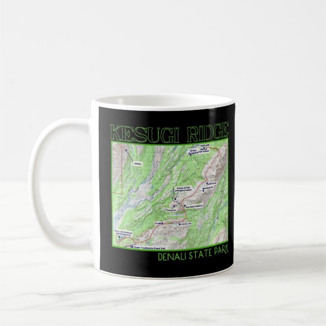 Mug Carte du Randonnée de la crête de Kesugi Denali St (Gauche)