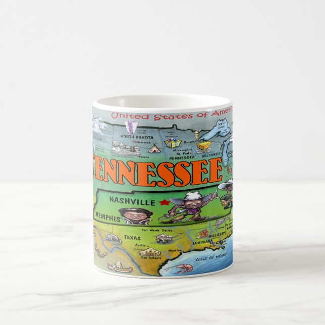 Mug Carte du Tennessee Etats-Unis (Centre)
