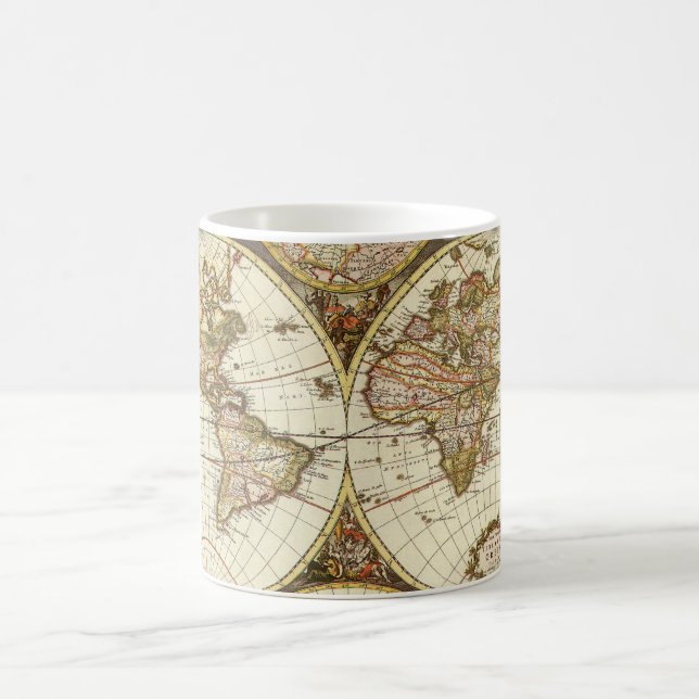 Mug Carte du Vieux Monde antique par Frederick de Wit, (Centre)