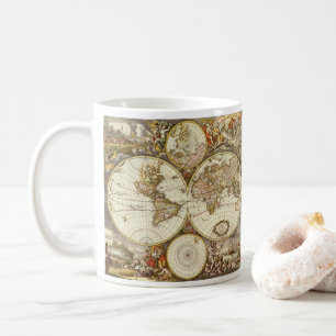 Mug Carte du Vieux Monde antique par Frederick de Wit,