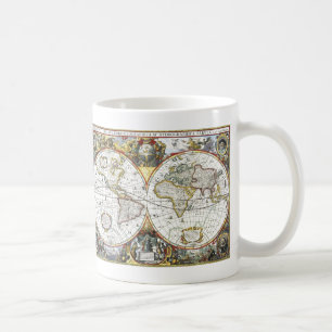 Mug Carte du Vieux Monde antique par Hendrik Hondius, 