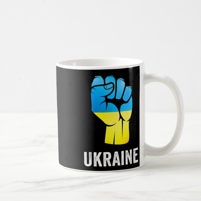 Mug Carte d'Ukraine avec des couleurs de drapeau Fiert (Droite)