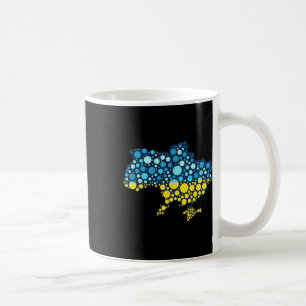 Mug Carte d'Ukraine Bleu Jaune Drapeau de l'Ukraine Ar