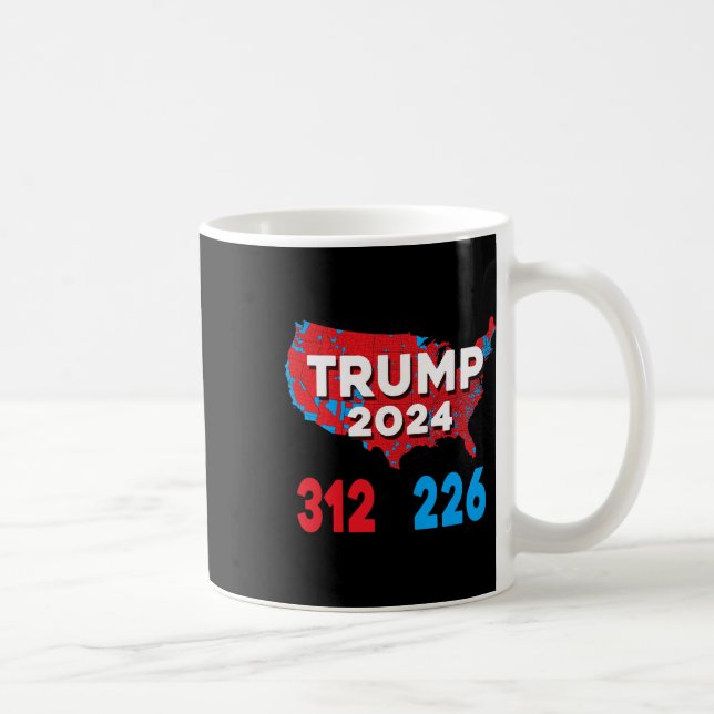 Mug Carte électorale 2024 Trump 312 Élections rouges 2 (Droite)