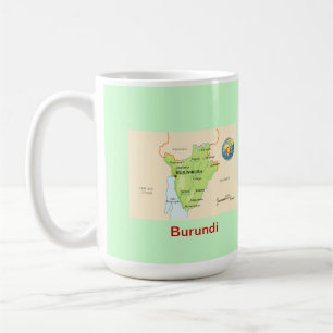 Mug Carte et drapeau du Burundi