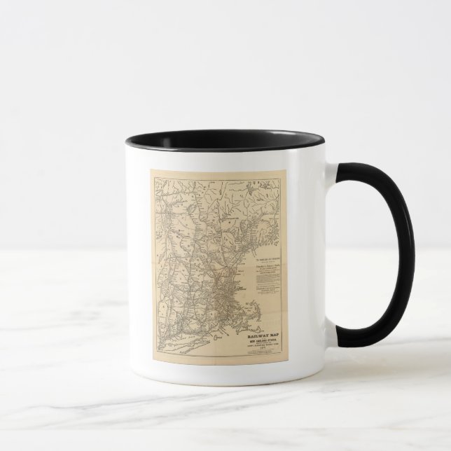 Mug Carte ferroviaire États de la Nouvelle-Angleterre (Droite)