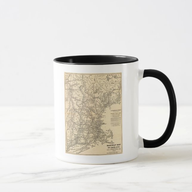 Mug Carte ferroviaire États de la Nouvelle-Angleterre (Droite)