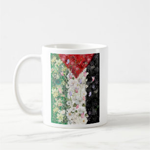 Mug Carte Floral Palestine - T-shirt Carte Palestine l