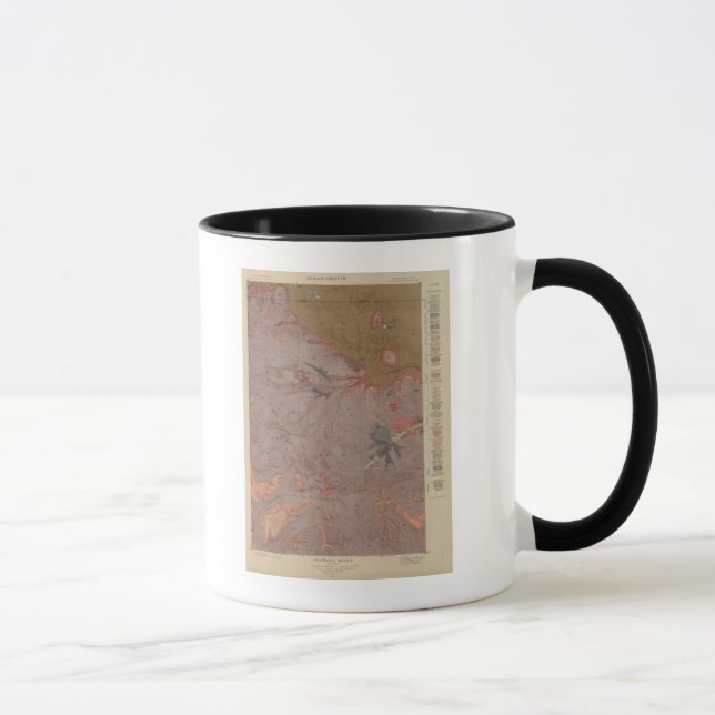 Mug Carte géologique, partie nationale de Yellowstone, (Droite)