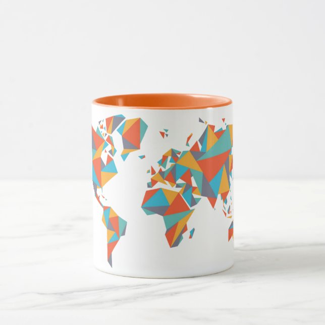 Mug Carte géométrique abstraite du monde (Centre)