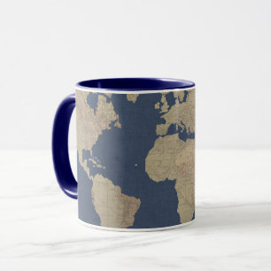 Mug Carte Gold et Blue World