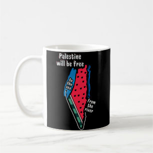 Mug carte graphique de la pastèque palestine colorée
