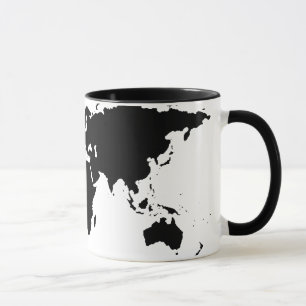 Mug carte graphique noire du monde