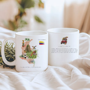 Mug Carte illustrée de Colombie à l'aquarelle   Monogr