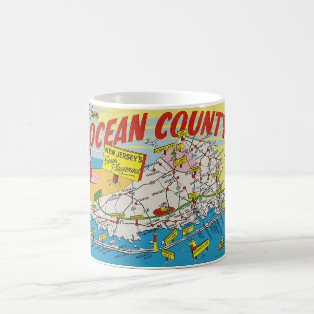 Mug Carte illustrée de Jersey Shore (Centre)