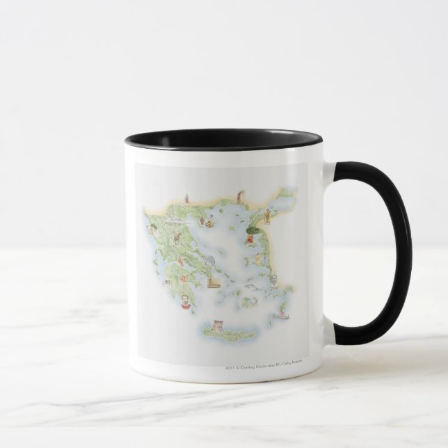 Mug Carte illustrée de la Grèce antique (Droite)