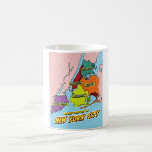 Mug Carte illustrée de New York dans le style Pop Art