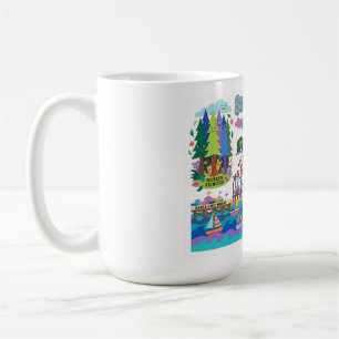 Mug Carte illustrée de Santa Cruz avec promenade en pl