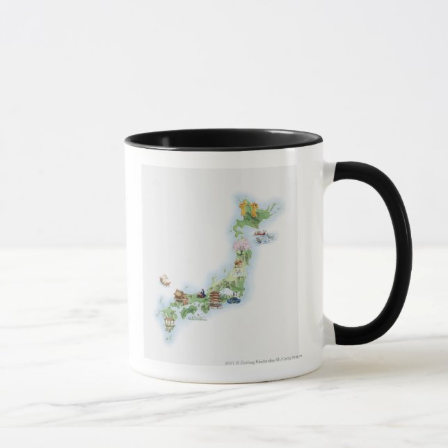 Mug Carte illustrée du Japon antique (Droite)