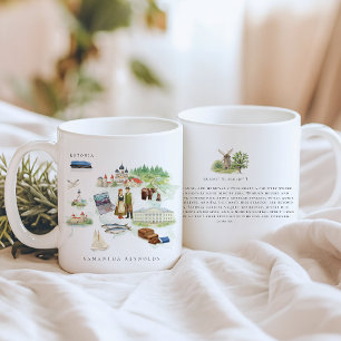 Mug Carte illustrée en aquarelle Estonie Monogramme