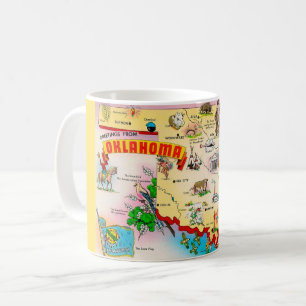 Mug Carte illustrée vintage de l'Oklahoma