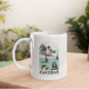 Mug Carte magnétique Vintage Zanzibar Afrique