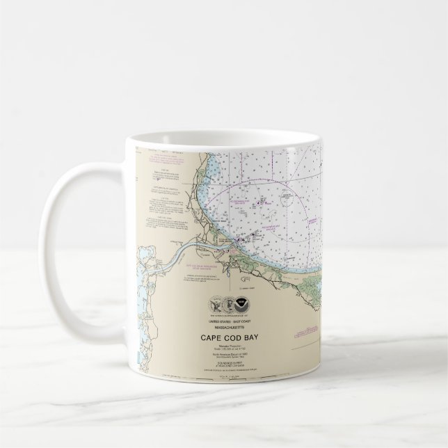 Mug Carte marine de Cape Cod Bay 13246 (Gauche)