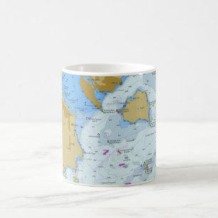 Mug Carte marine de la baie de San Francisco