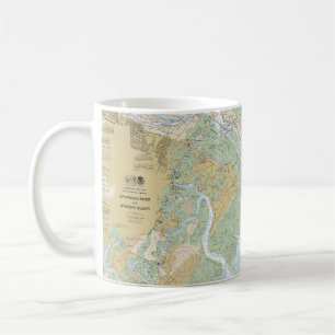 Mug Carte marine de la rivière Savannah et du détroit