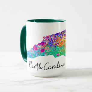 Mug Carte moderne de la Caroline du Nord