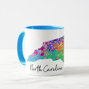 Mug Carte moderne de la Caroline du Nord