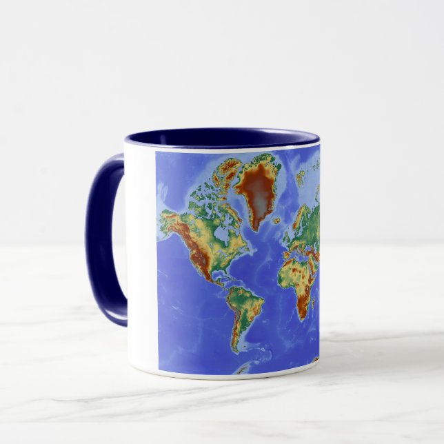 Mug Carte mondiale géographique internationale (Devant gauche)