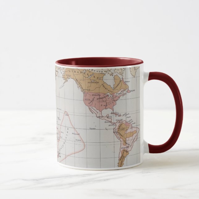 Mug Carte montrant les langues du monde (Droite)