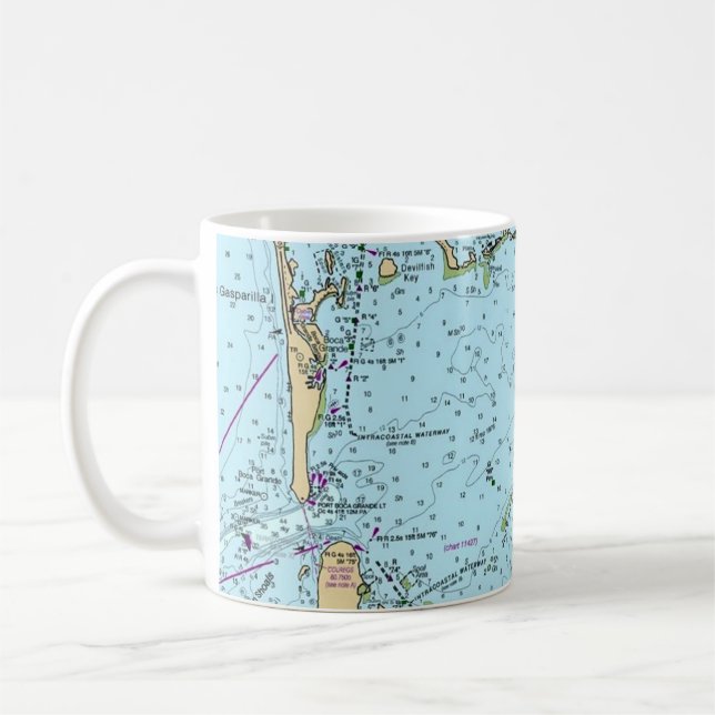 Mug Carte nautique de Charlotte Harbor Floride  (Gauche)