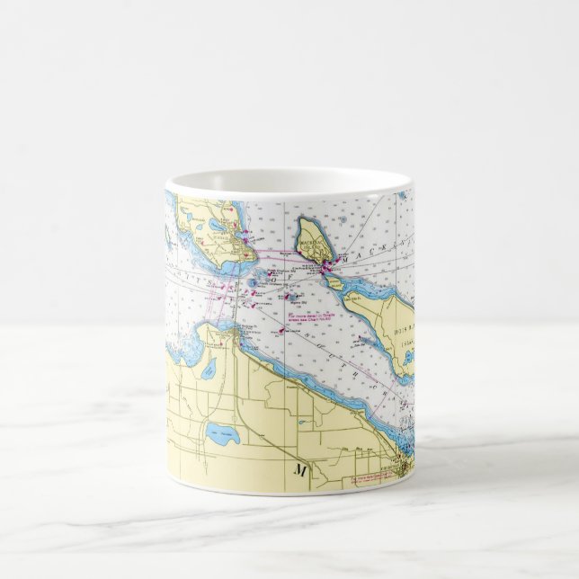 Mug Carte nautique des détroits de Mackinac (Centre)