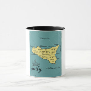 Mug Carte nautique vintage de Sicile