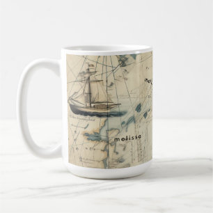 Mug Carte nautique Yo Ho Ho Personnalisée