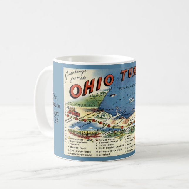 Mug Carte Ohio Turnpike (Devant gauche)