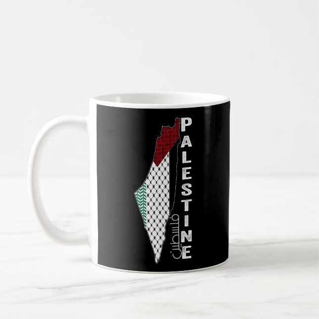 Mug Carte palestinienne Keffiyeh Thobe Motifs Palestin (Gauche)