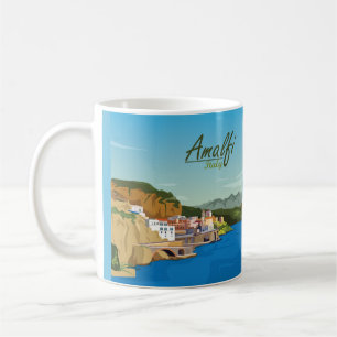 Mug Carte Paysage Amalfi Italie Dessin
