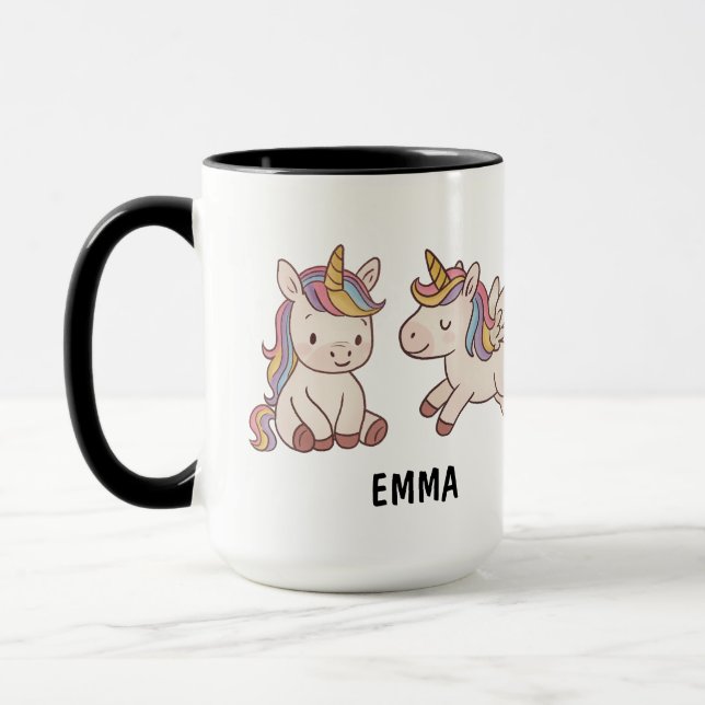 Mug Carte personnalisée Unicorne dessinée (Gauche)