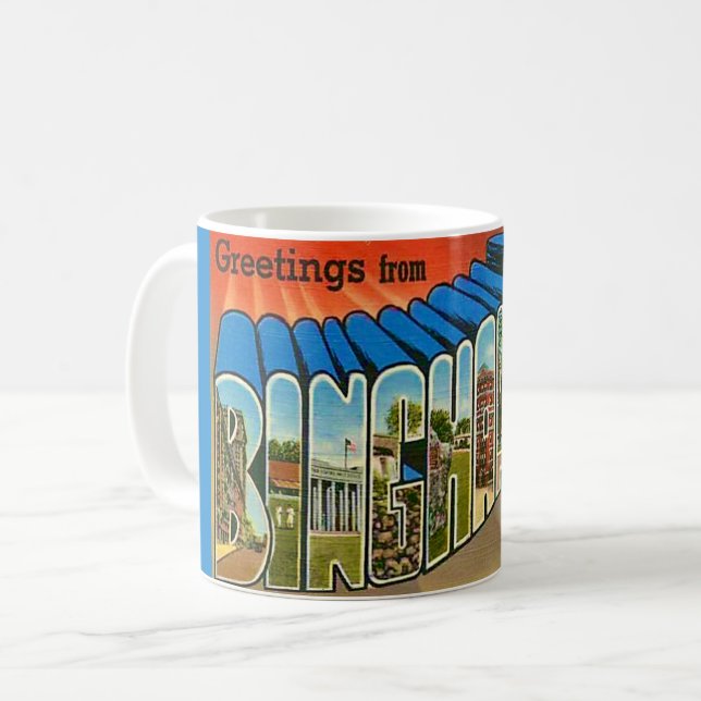 Mug Carte Postale Ancienne Binghamton NY (Devant gauche)