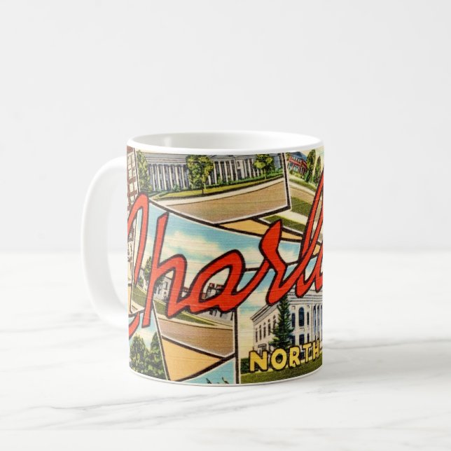 Mug Carte postale ancienne de Charlotte NC (Devant gauche)