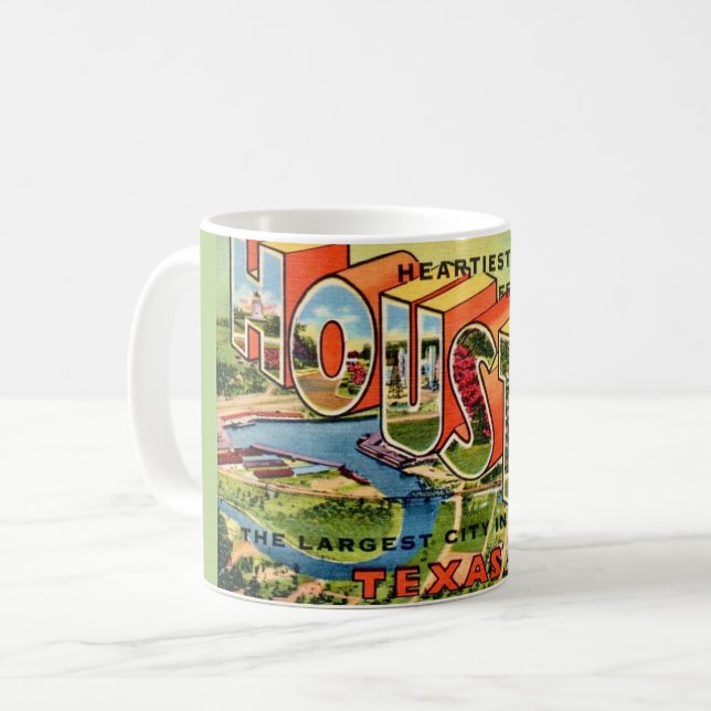 Mug Carte postale ancienne de Houston Texas (Devant gauche)