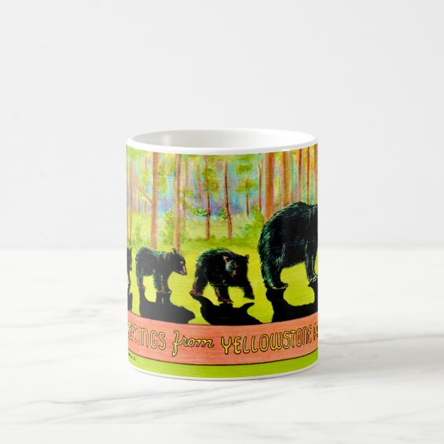 Mug Carte Postale Ancienne Ours de Yellowstone (Centre)