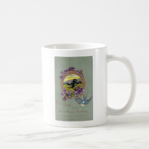 Mug Carte Postale Anniversaire vintage Imprimée En All