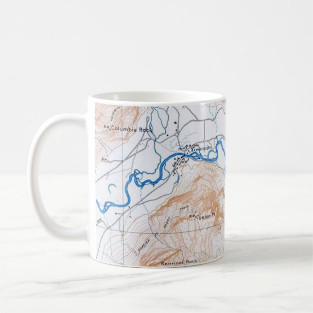 Mug Carte postale Carte du parc national Yosemite Musi (Gauche)