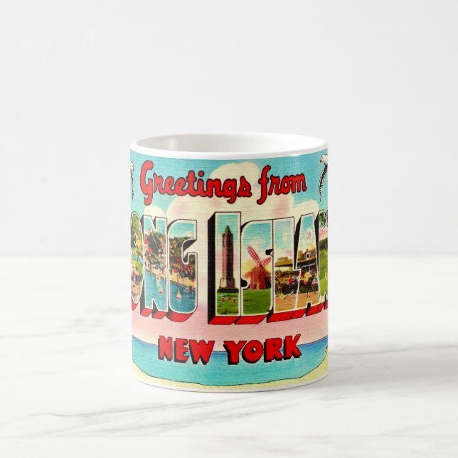 Mug Carte postale colorée de Long Island (Centre)