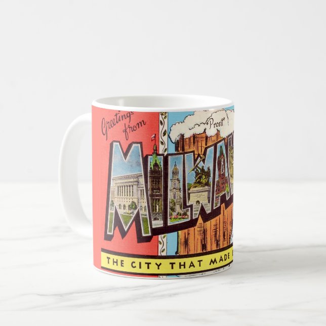 Mug Carte postale de bière de Milwaukee (Devant gauche)
