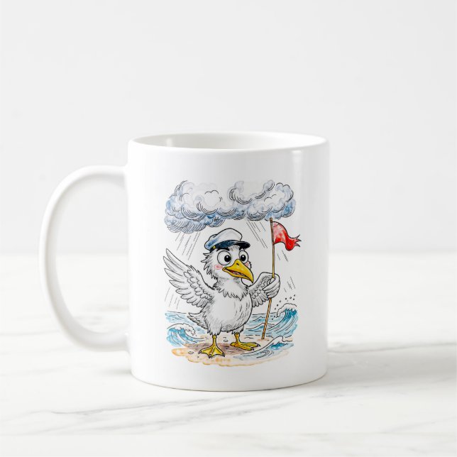 Mug Carte postale de contrôle du vent de la plage de l (Gauche)